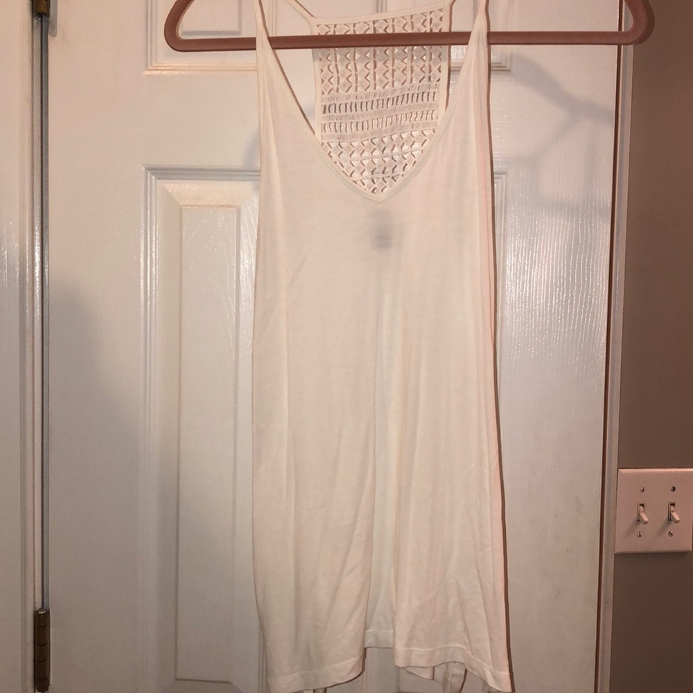 White V-neck Tank